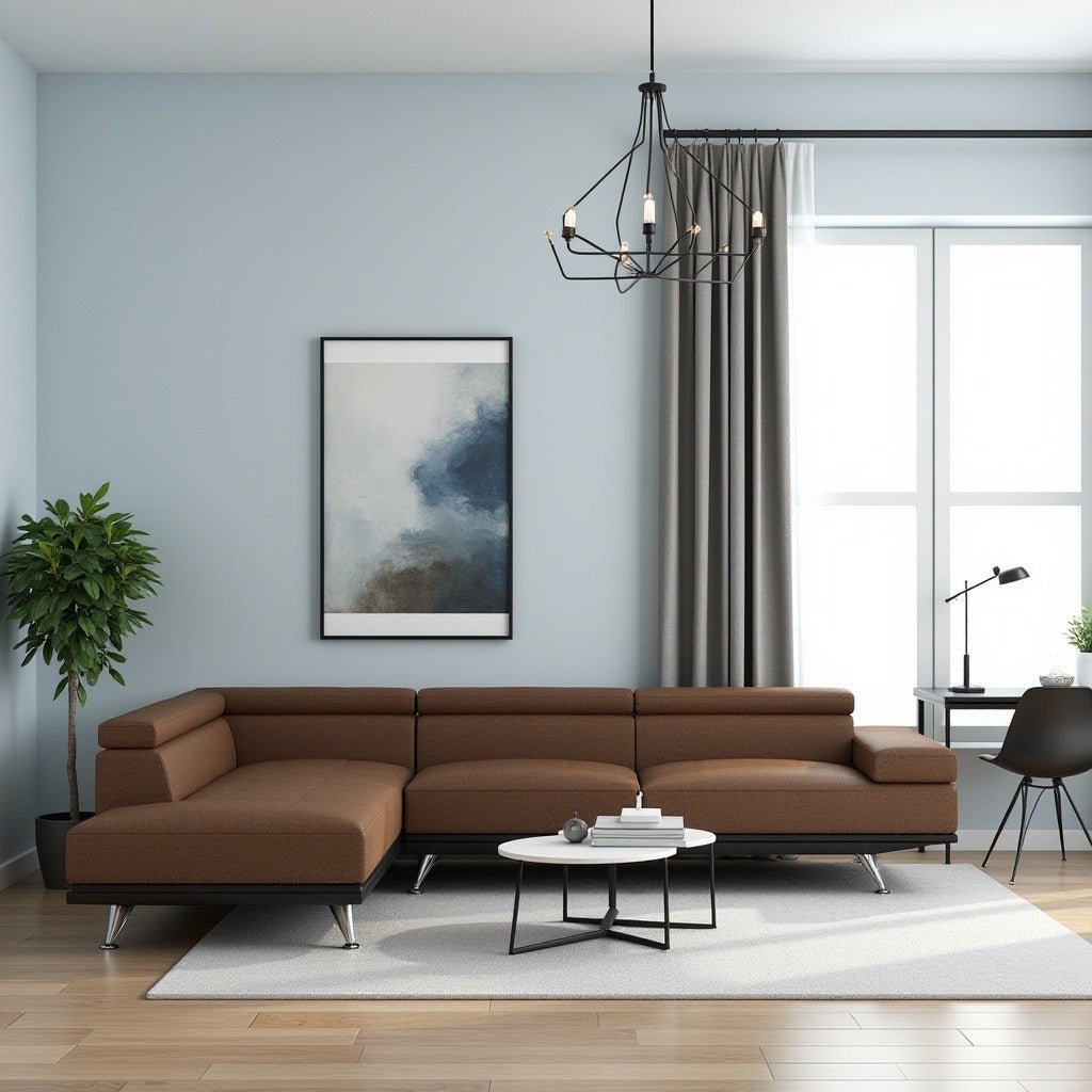 Griffin 5 Seater Fabric L Shape Sofa For Living Room - Torque India